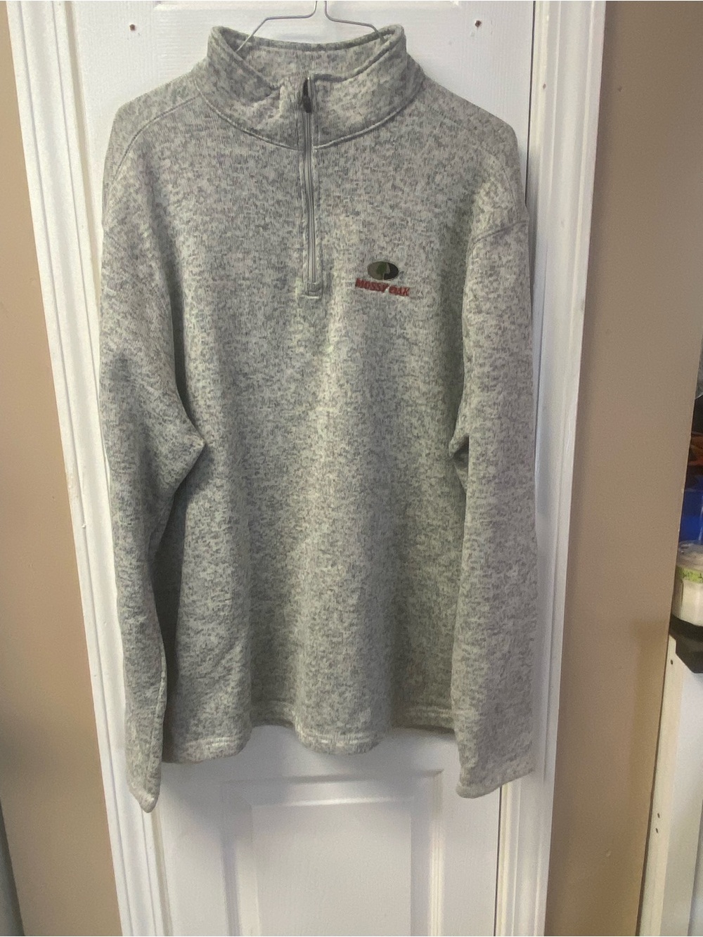 Mossy Oak Light Gray Men's Half-Zip Fleece Pullover
